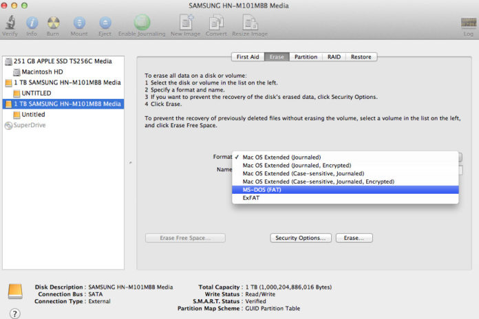 Format mac external drive for pc